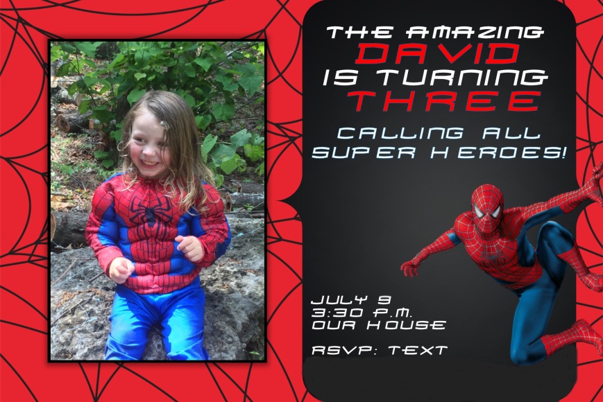 Spiderman invite for blog